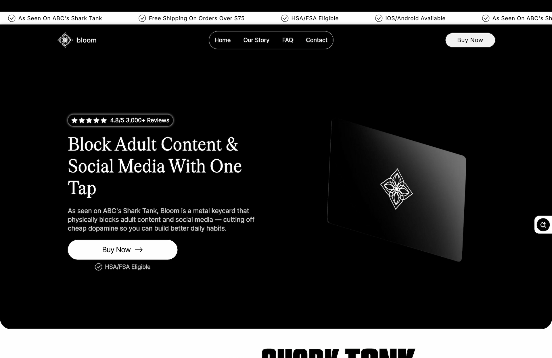 Probat's tailored page, Block Adult Content & Social Media With One Tap